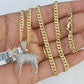 10k Miami Cuban Chain Goat Money Charm Diamond Set 4.5mm 20"-28" Necklace Gold