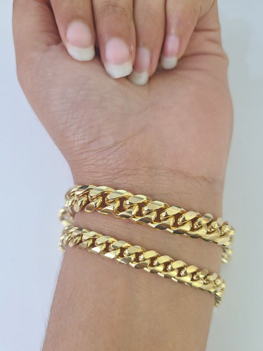 Real 10k Miami Cuban Bracelet Yellow Gold 6mm 9mm Men Women 7" 7.5" 8" 8.5" 9"