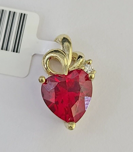 10K Real Heart Charm Pendant Gold 10kt Genuine Yellow