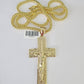 10K Franco Chain Jesus Crucifix Cross Pendant Charm Necklace 20"-28" 4mm Gold