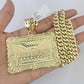 10K Miami Cuban Link Chain Last Supper Pendent Charm 8mm 20"-30" Necklace Gold