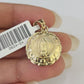 10K Solid Franco Chain Jesus Virgin Mary Pendant Charm Necklace 18"-24" 1mm Gold