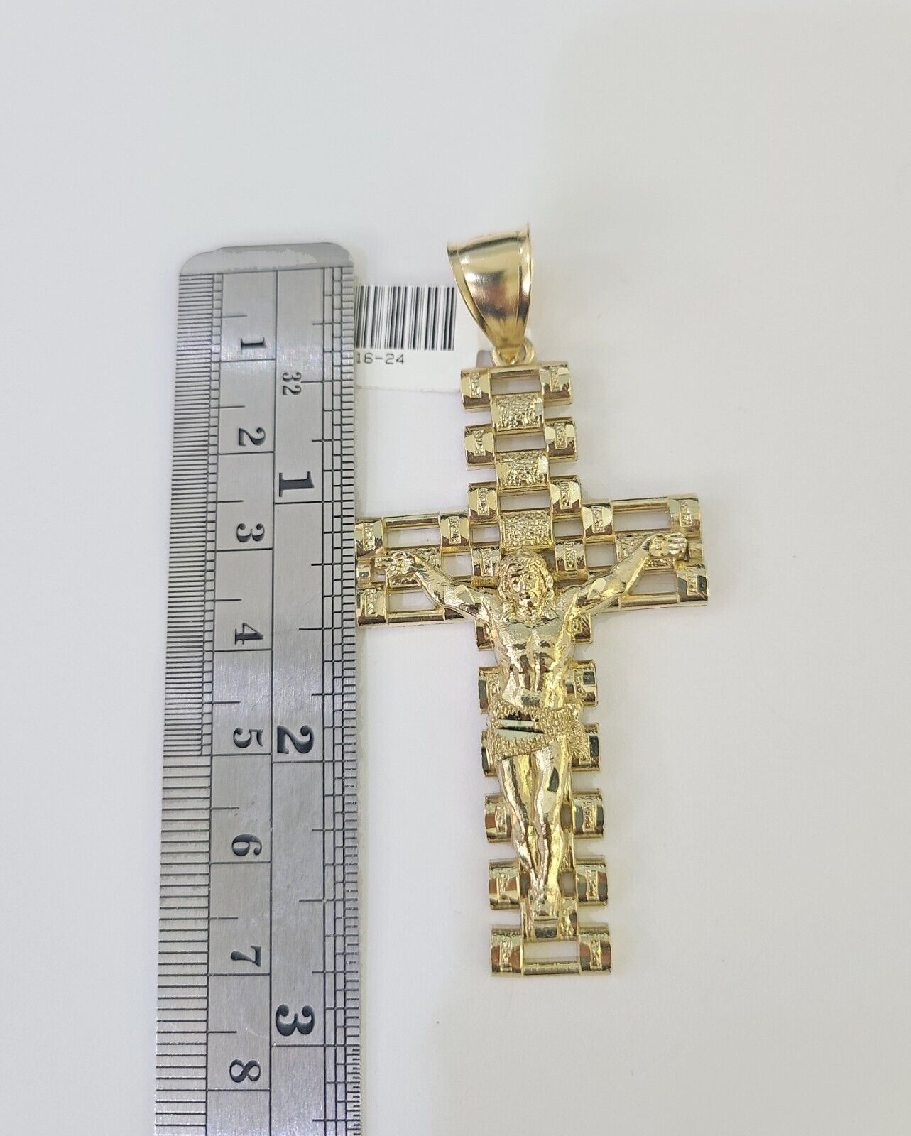 10k Jesus Cross Crucifix Charm Pendant Yellow Gold Men Women 3" 2.25" 2" Real