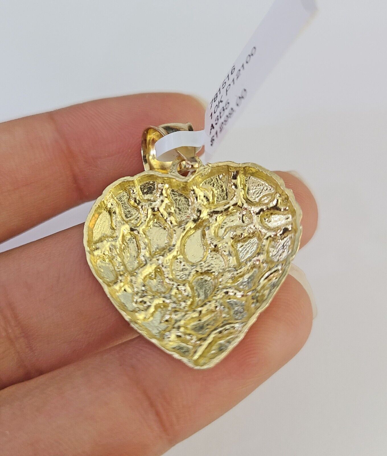 10k Miami Cuban Chain Nugget Heart Charm Set 4mm 18"-28" Necklace Yellow Gold