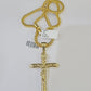 10K Gold Franco Chain INRI Cross Charm Length 18-26 inches 3mm REAL Yellow