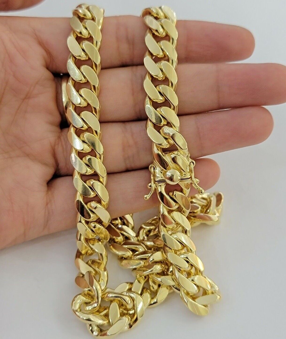 10k 15mm Miami Cuban Link Chain Necklace Yellow Gold 22-26 Inch Mens SOLID 10kt