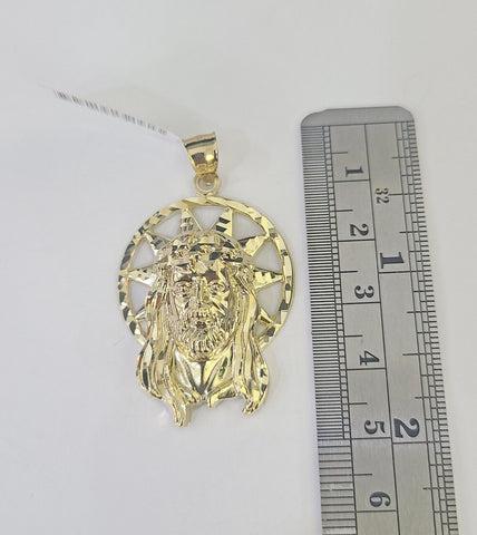 10k Jesus Christ Pendant Rope Chain 5mm 18"-26" SET Necklace Charm