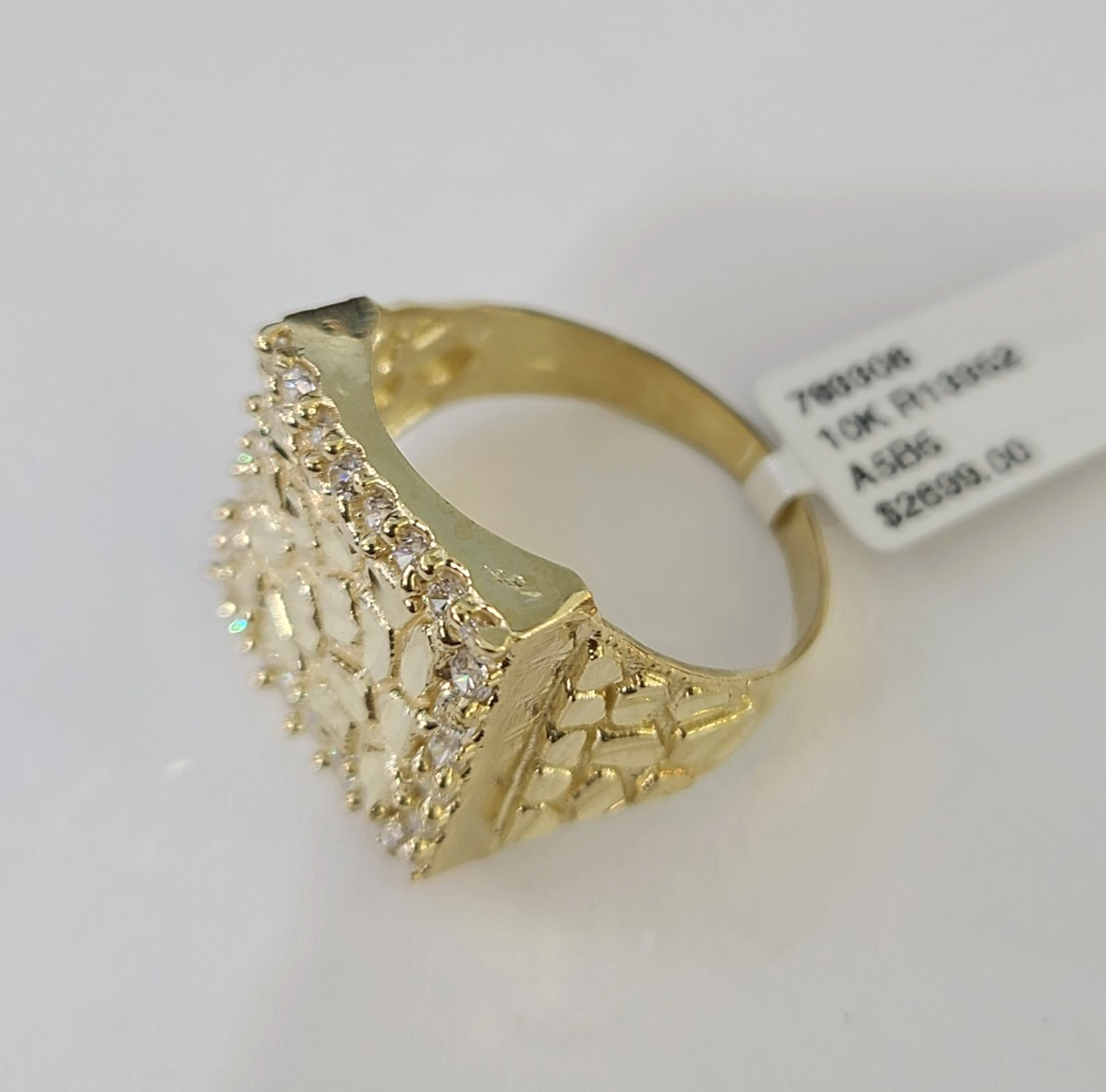Real 10k Nugget Ring Yellow Gold Women Men Genuine 10Kt