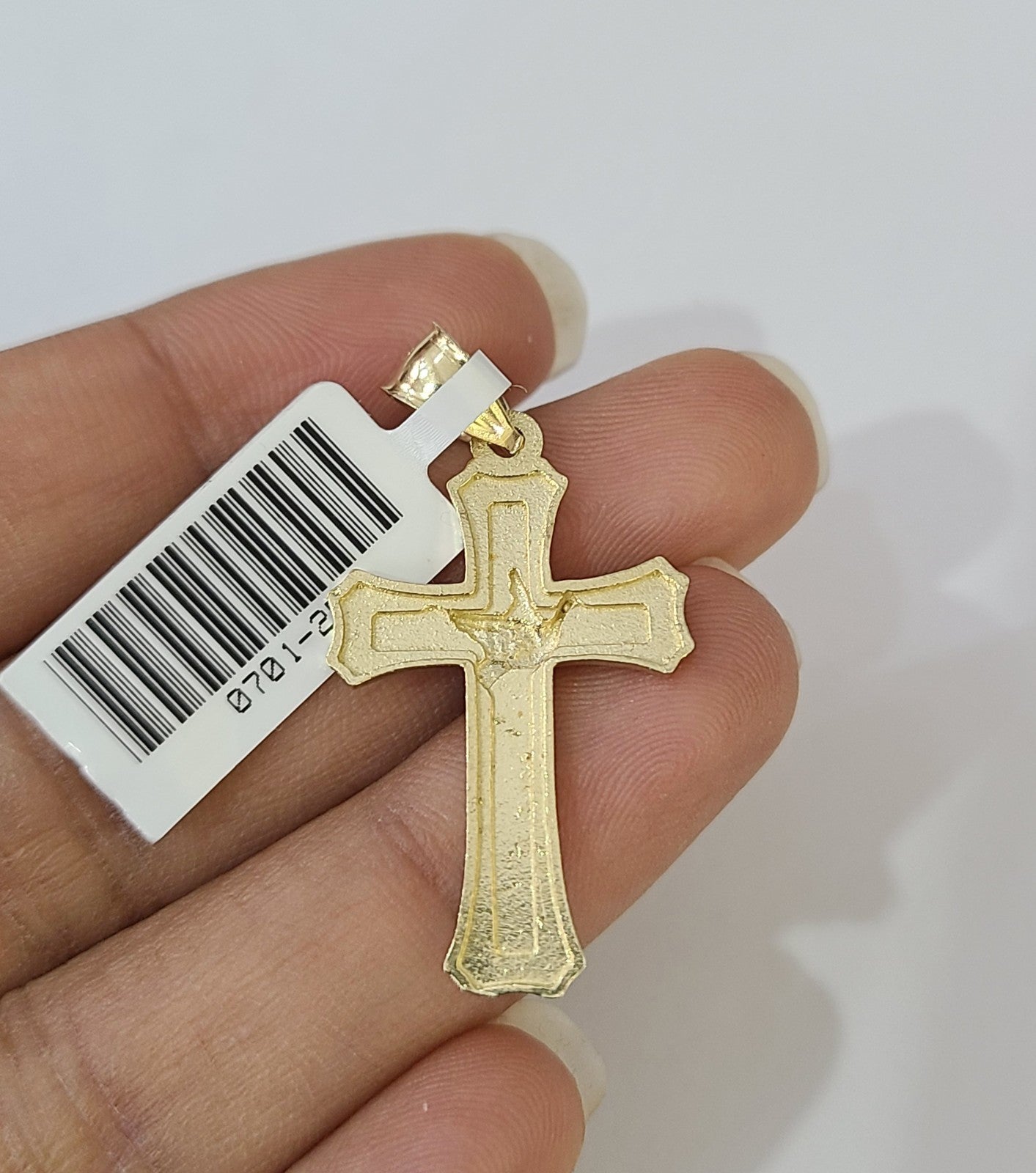 Real 10K Jesus Cross Crucifix Pendant Yellow Gold Charm Genuine