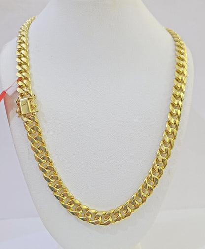 10k Yellow Gold 8mm Miami Cuban Link Chain Necklace 20-28 Inches Real