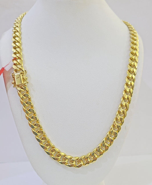 10k Yellow Gold 8mm Miami Cuban Link Chain Necklace 20-28 Inches Real