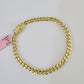 Real 14K Miami Cuban Bracelet Yellow Gold Box Clasp 8" Inch 6mm Link Hollow