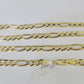 Solid 10k Yellow Gold Figaro Link Chain 5mm 24"  Men Women REAL Genuine