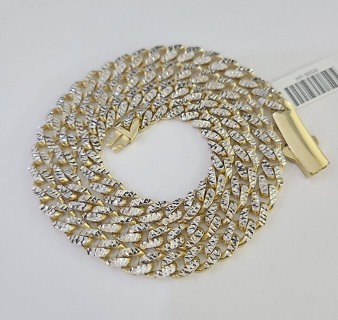 Real 10k Royal Monaco Chain 6mm Diamond Cut 22 inches Yellow Gold Necklace