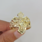 Real 10k Jesus Crucifix Cross Ring Band Yellow Gold Mens Casual Ring 10kt Size 8