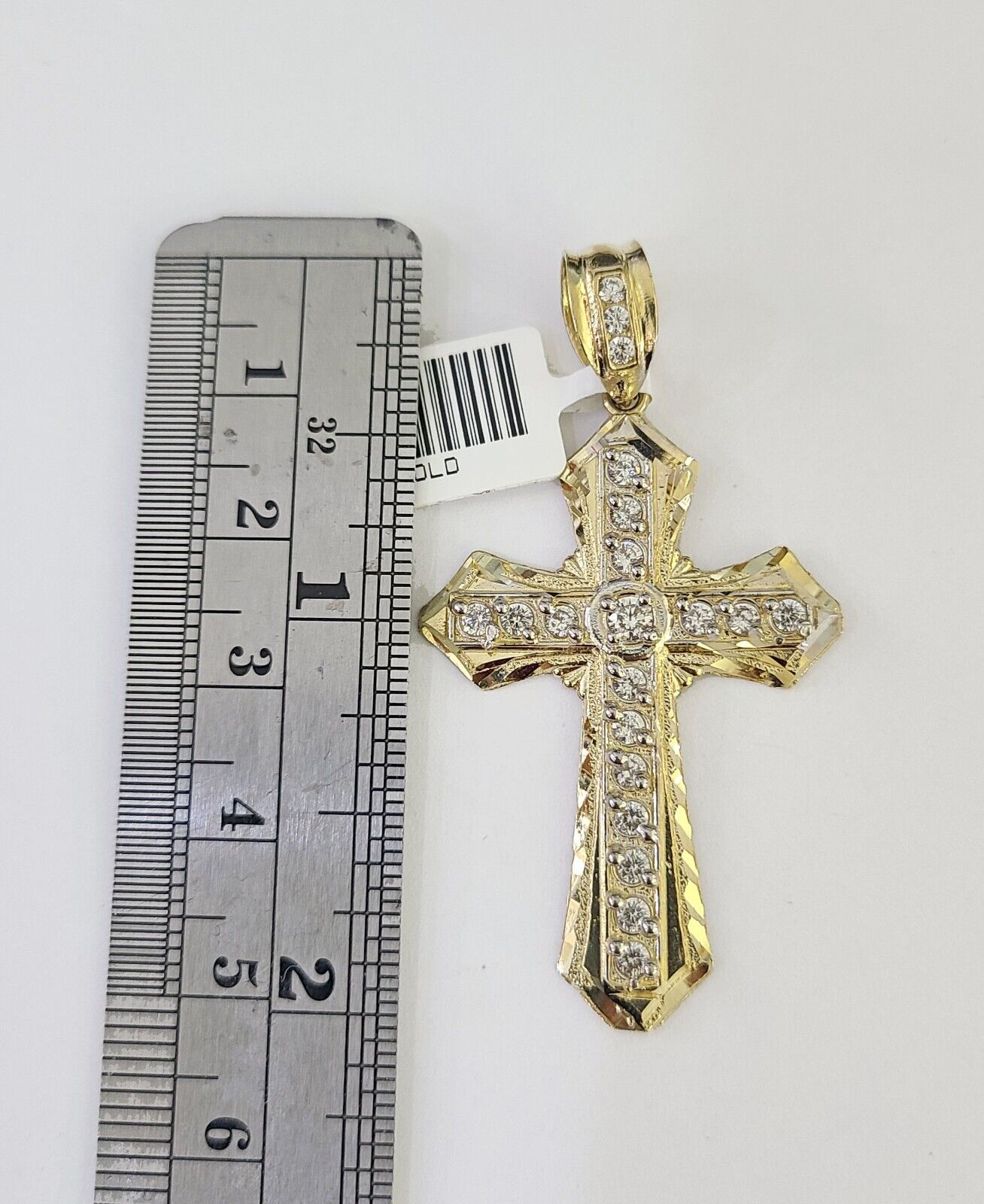 10K Gold Franco Chain Jesus Cross Charm Pendant 20-26 inches 2.5mm REAL Yellow