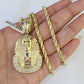 10k Solid Rope Chain Pharaoh Charm Set 4mm 18"-28" Necklace Yellow Gold Pendant