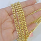 14k 6mm Miami Cuban Link Chain Yellow Gold Necklace 18"-26" Inches Real