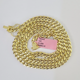 Real 14K Gold Miami Cuban Link Chain Necklace 24 inch 6mm Mens Hollow DISCOUNT