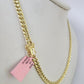 Real 14K Miami Cuban Link Chain Necklace Yellow Gold 22 inch 6mm Mens Hollow