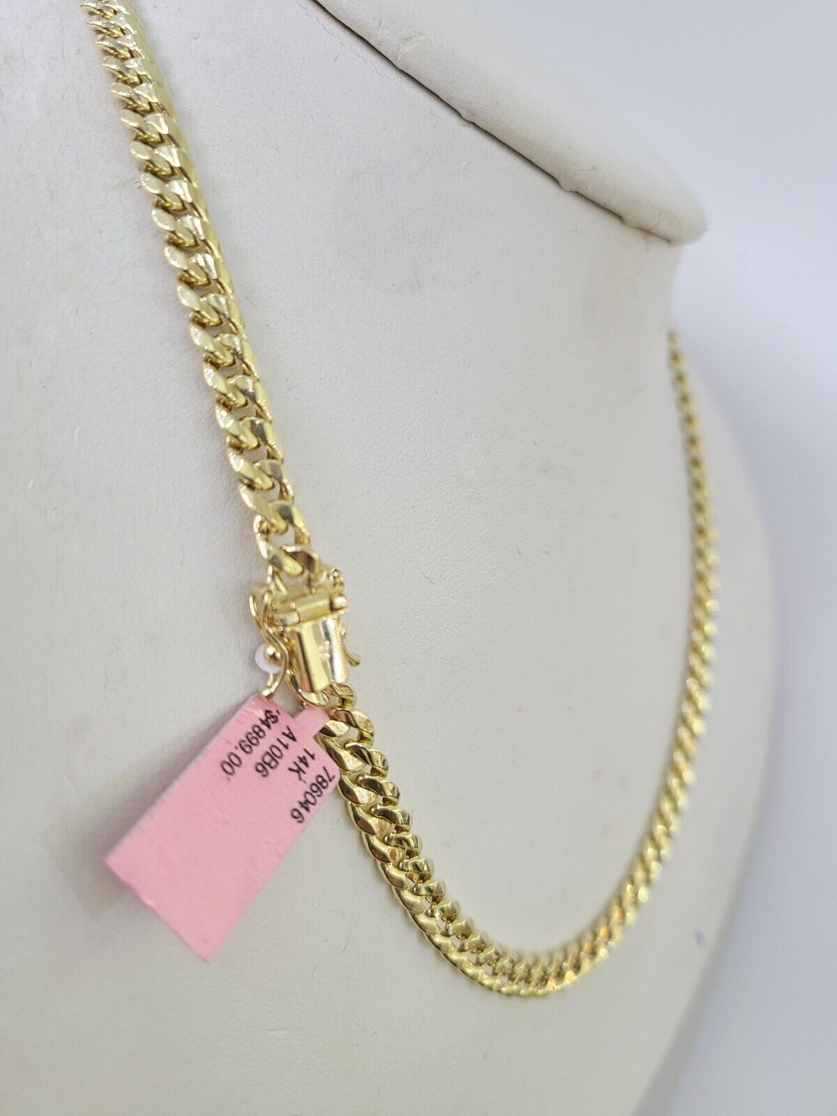 Real 14K Miami Cuban Link Chain Necklace Yellow Gold 22 inch 6mm Mens Hollow