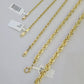 Real 10k Solid Gold Rope Chain Necklace 2.5mm-7mm Men Women Yellow 10kt