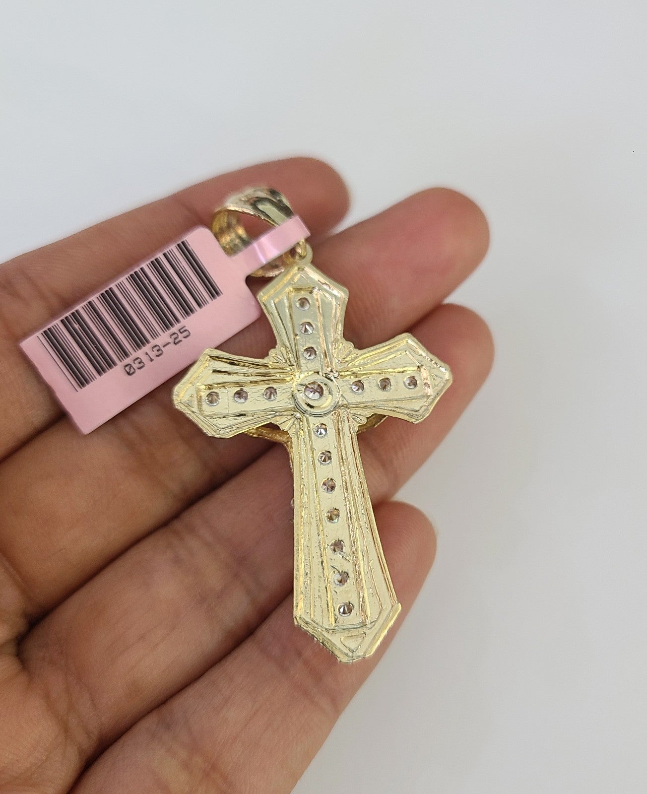 14k Miami Cuban Chain Jesus Cross Charm Pendant 3mm 18"24" inch SET Necklace