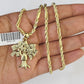 10k Milano Rope Chain Money Tree Charm Necklace SET 3mm 18" 20" 22" 24"