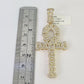 10K Franco Chain Diamond Jesus Cross Pendant Charm Necklace 20"-28" 4mm Gold SET