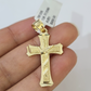 Real 10K Jesus Cross Crucifix Pendant Yellow Gold Charm Genuine