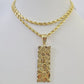 Real 10k Solid Rope Chain Nugget Charm Set 4mm 18"-30" Inch Necklace Yellow Gold