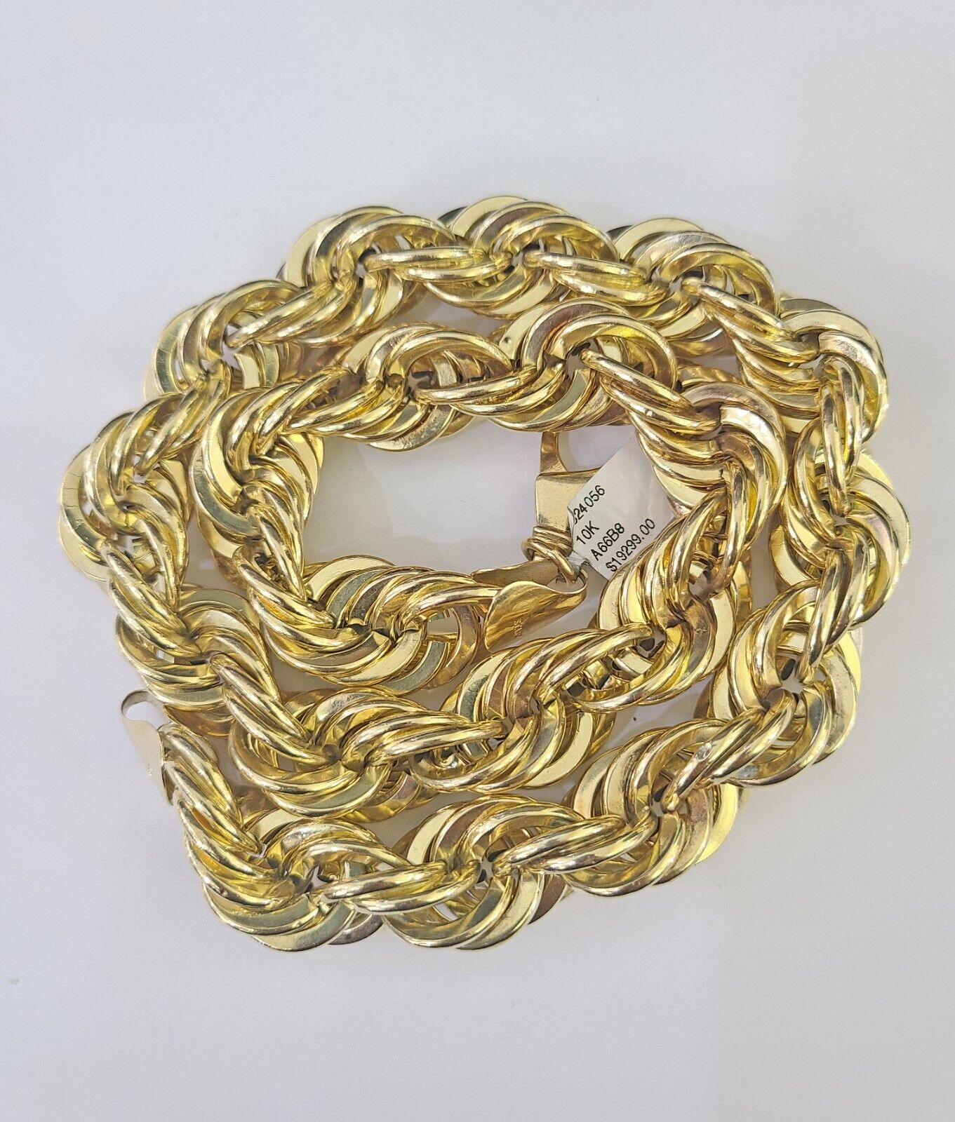 10k REAL Yellow Gold Rope Chain Necklace 16mm 20" Men's Thick 10kt