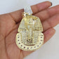 10K Franco Chain Pharaoh Pendant Charm Necklace 20"-26" 5mm Yellow Gold SET