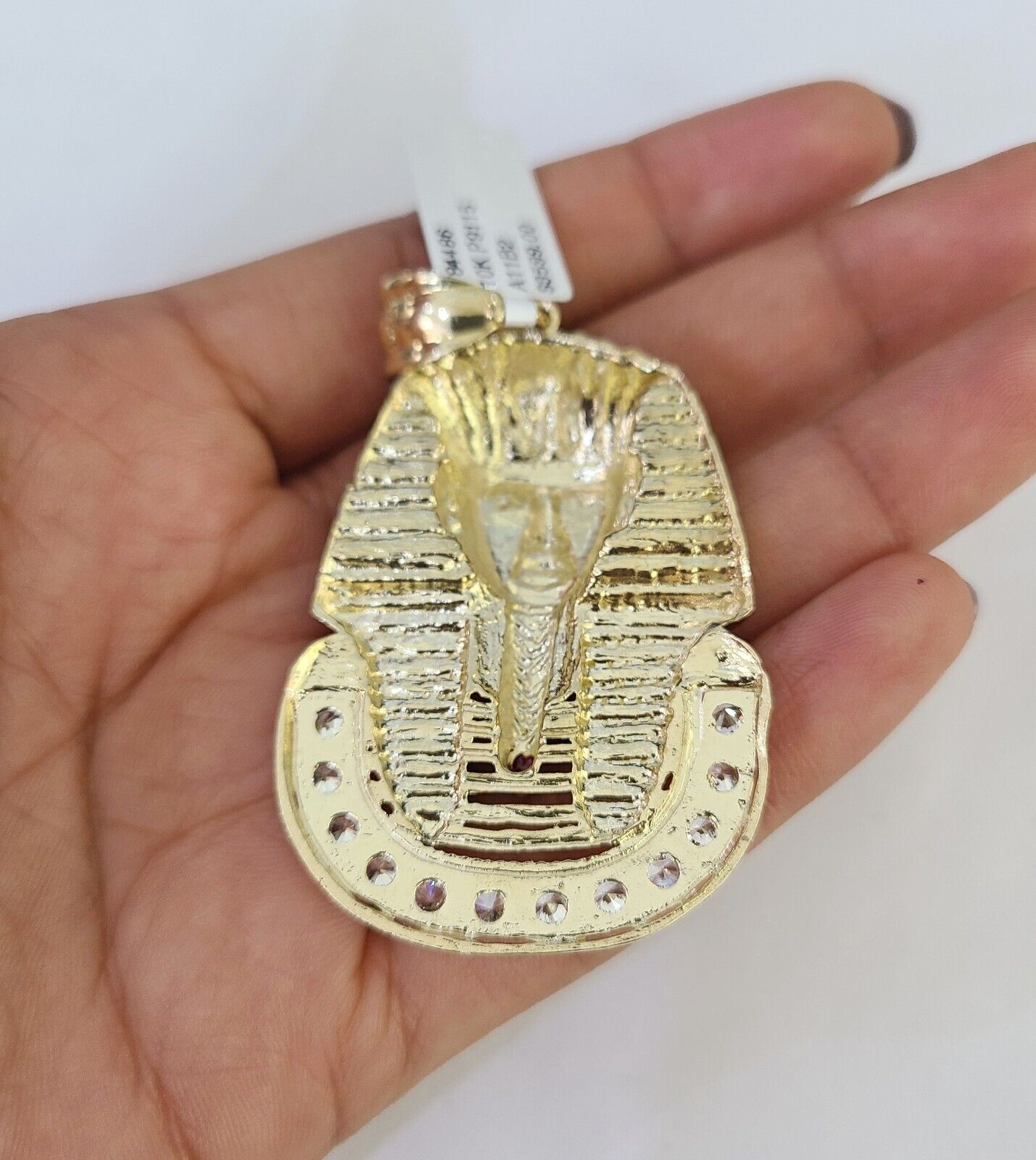 10K Franco Chain Pharaoh Pendant Charm Necklace 20"-26" 5mm Yellow Gold SET