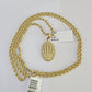 10k 2.5mm Rope Chain Crown Pendant 18"-30" Yellow Gold Set Charm Necklace