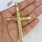 10K Franco Chain INRI Jesus Cross Pendant Charm Necklace 20"-26" 5mm Gold SET