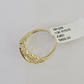 Real 10k Hearts Ring Band Wedding Engagement Casual Women Yellow Gold