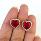 10k Yellow Gold Heart Diamond Earrings Real Screw-Back Women Men studs