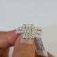 Real 14k White Gold Diamond Ladies Ring Band Set Natural Diamond Bridal Wedding