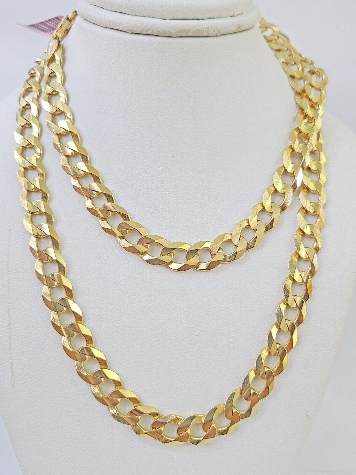 14k Cuban Curb Link chain Solid Yellow Gold Necklace 9mm 18"-26" Inch Real