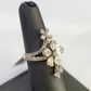 Real 10k Flowers Diamond Ladies Ring Women Casual 10Kt Yellow Gold