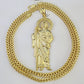 10K Franco Chain Saint Jude Pendant Charm Necklace 20"-26" 5mm Gold SET Yellow