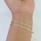 14K Solid Cuban Curb Link Bracelet Diamond Cut 3mm 7" Inch REAL Yellow Gold
