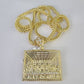 10K Franco Chain Last Supper Pendant Charm Necklace 20"-28" 4mm Yellow Gold SET