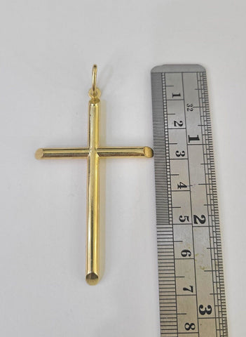 Real 10K Jesus Crucifix Cross Pendant 2.5" Yellow Gold Charm Genuine