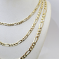 Real 14k Solid Gold Chain Figaro Link Necklace 3mm 4mm 5mm Men Women 14kt