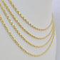 14k Real Rope Chain Necklace 3mm 18"-26" Inch Yellow Gold Men Women Genuine