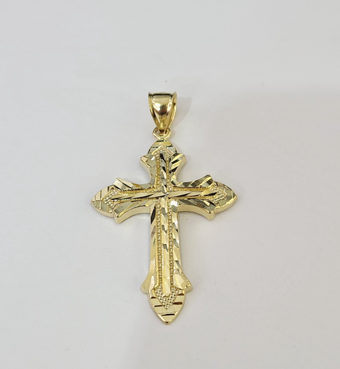 Real 10K Jesus Cross Pendant Yellow Gold Charm Genuine 10kt