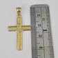 Real 10K Jesus Cross Pendant 1.5" Yellow Gold Charm Genuine