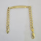 10k Cuban Link ID Bracelet 9" Lobster Clasp Real 10Kt Yellow Gold